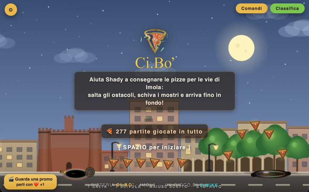 Ci.Bo' Run, il gioco arcade fatto per la pizzeria